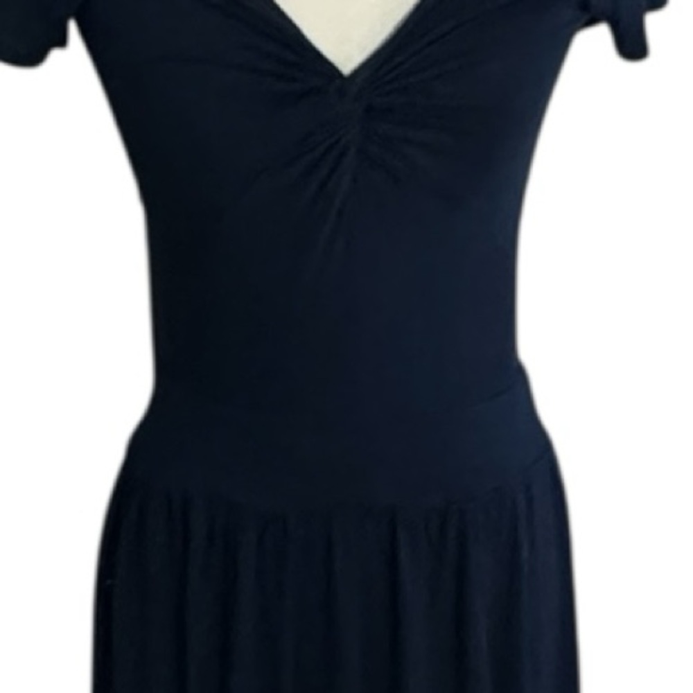 DOLAN T-Shirt Navy Blue Dress Anthropologie Twist V Neck Casual Stretchy Size S - Picture 5 of 5